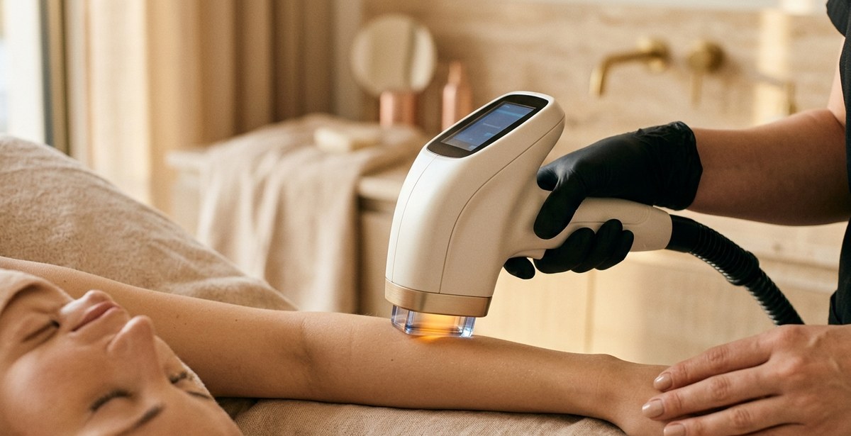 Laser-Haarentfernung mit MeDioStar Diodenlaser von Asclepion, Symbolfoto